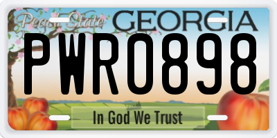 GA license plate PWR0898
