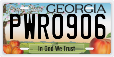 GA license plate PWR0906