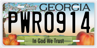 GA license plate PWR0914