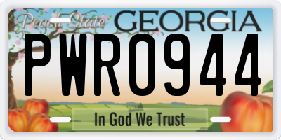 GA license plate PWR0944