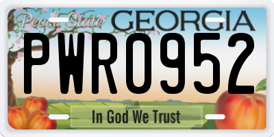 GA license plate PWR0952