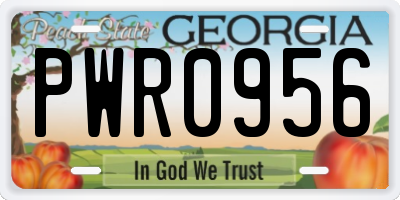 GA license plate PWR0956