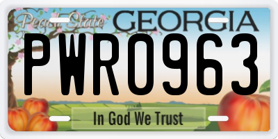 GA license plate PWR0963