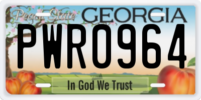 GA license plate PWR0964