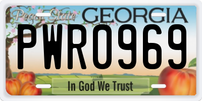 GA license plate PWR0969