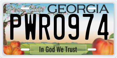 GA license plate PWR0974