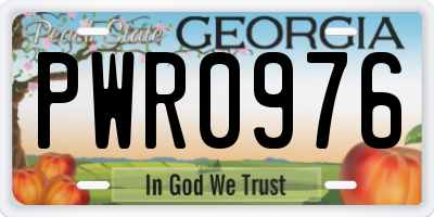 GA license plate PWR0976