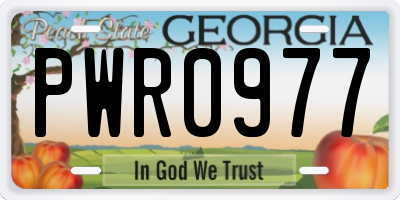 GA license plate PWR0977