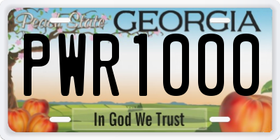 GA license plate PWR1000