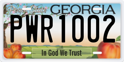 GA license plate PWR1002