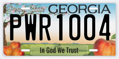 GA license plate PWR1004