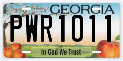 GA license plate PWR1011