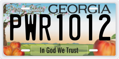 GA license plate PWR1012
