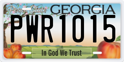 GA license plate PWR1015