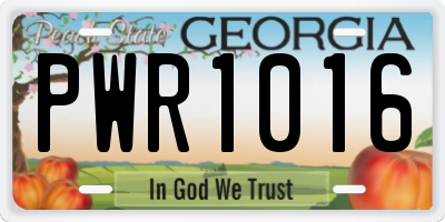 GA license plate PWR1016