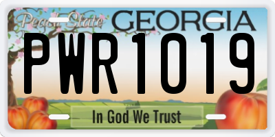 GA license plate PWR1019