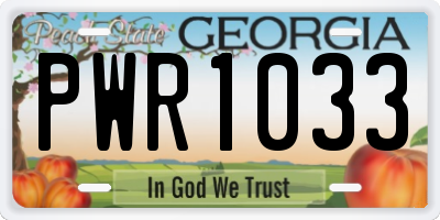 GA license plate PWR1033