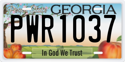 GA license plate PWR1037