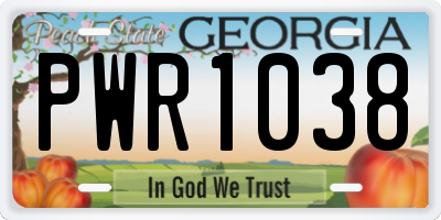 GA license plate PWR1038