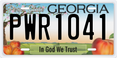 GA license plate PWR1041