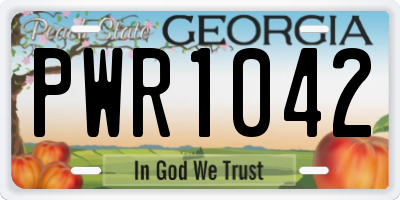 GA license plate PWR1042