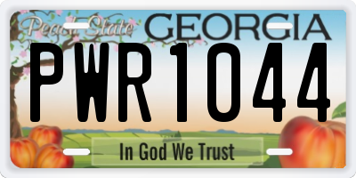 GA license plate PWR1044