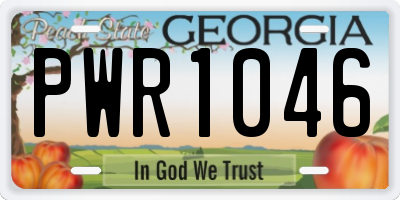 GA license plate PWR1046