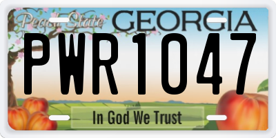 GA license plate PWR1047