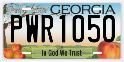 GA license plate PWR1050