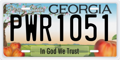 GA license plate PWR1051