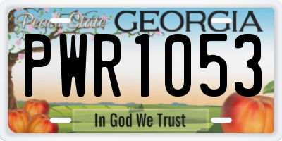 GA license plate PWR1053