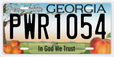 GA license plate PWR1054