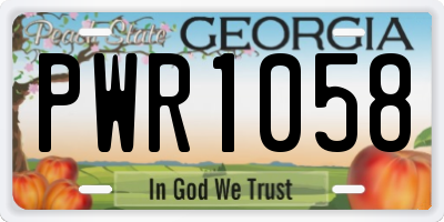 GA license plate PWR1058