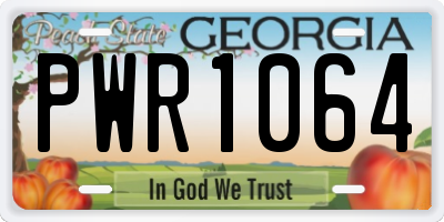 GA license plate PWR1064
