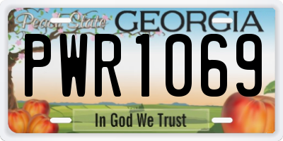 GA license plate PWR1069