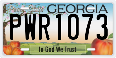 GA license plate PWR1073