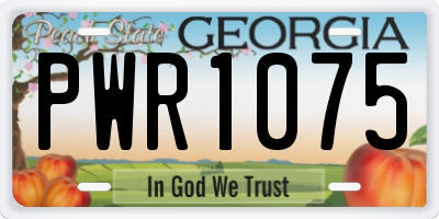 GA license plate PWR1075