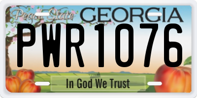 GA license plate PWR1076