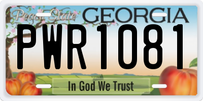 GA license plate PWR1081