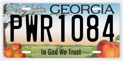 GA license plate PWR1084