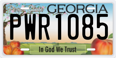 GA license plate PWR1085