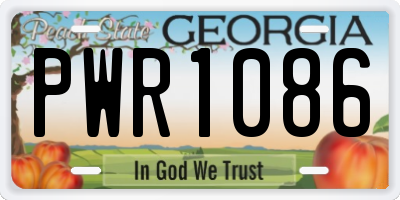 GA license plate PWR1086