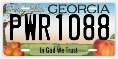 GA license plate PWR1088