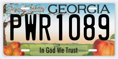 GA license plate PWR1089