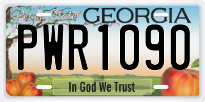 GA license plate PWR1090