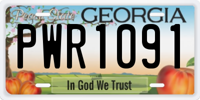 GA license plate PWR1091