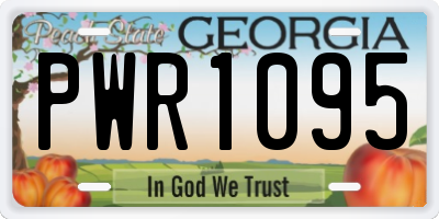 GA license plate PWR1095