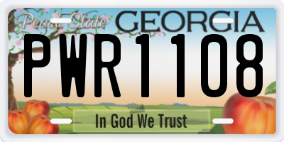 GA license plate PWR1108