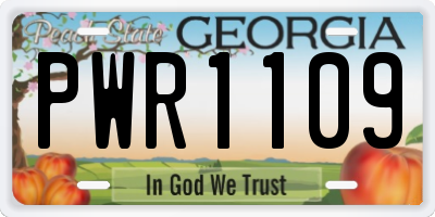 GA license plate PWR1109