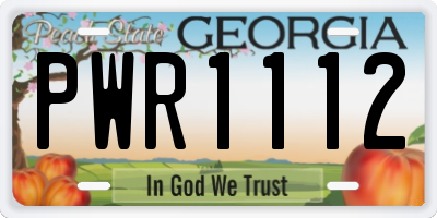 GA license plate PWR1112